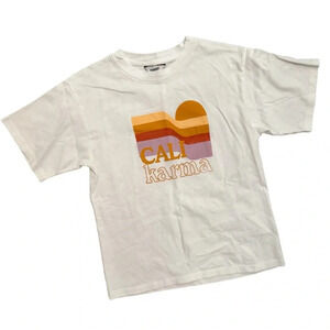 Hundred Pieces Cali Karma Printed White Tee Shirt